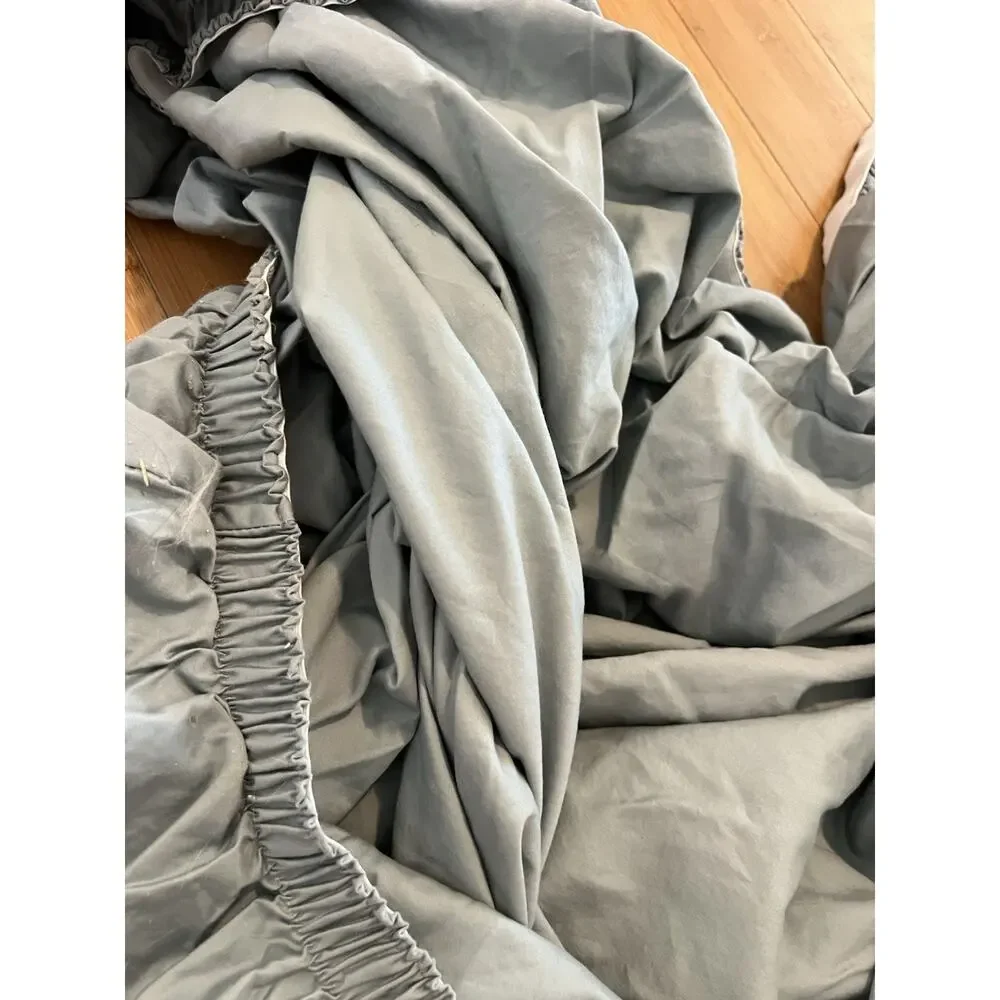 Wamsutta Dream Zone Sateen 100% Pima Cotton Light Blue Fitted Sheet Cal King
